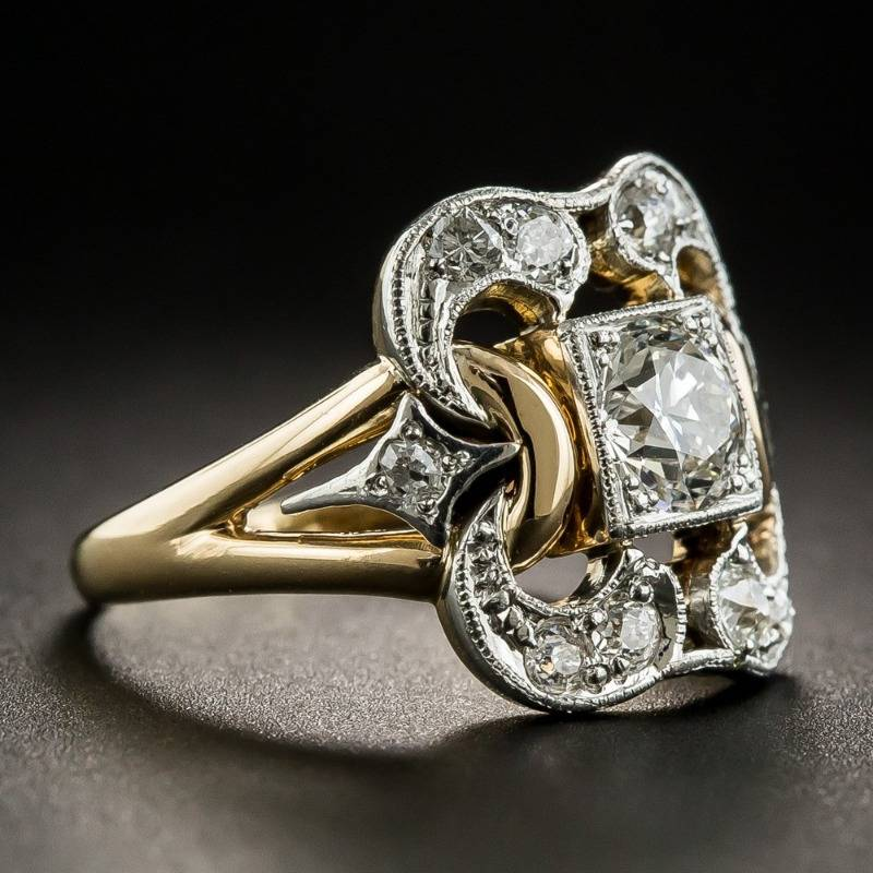 Vintage Ring i Guld med Zirkoner