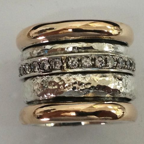 Tjock Vintage Ring i Guld och Silver