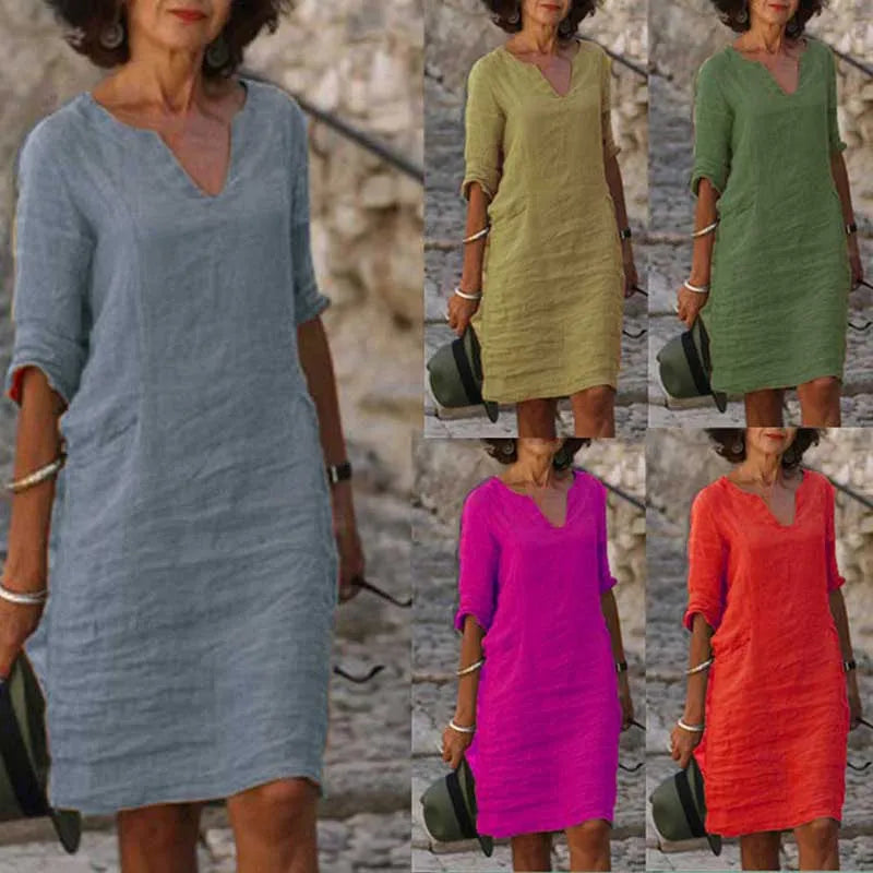 Amelisse - V-hals vintage-kjole