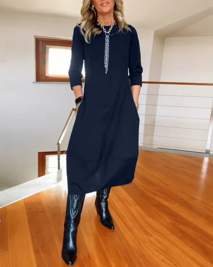 Elegant Maxikjole Med Lange ærmer