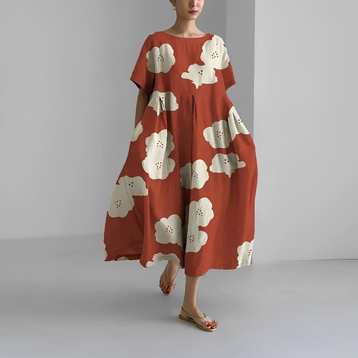 Sofie | Elegant boheme-kjole med florlette blomster – føl dig fortryllet