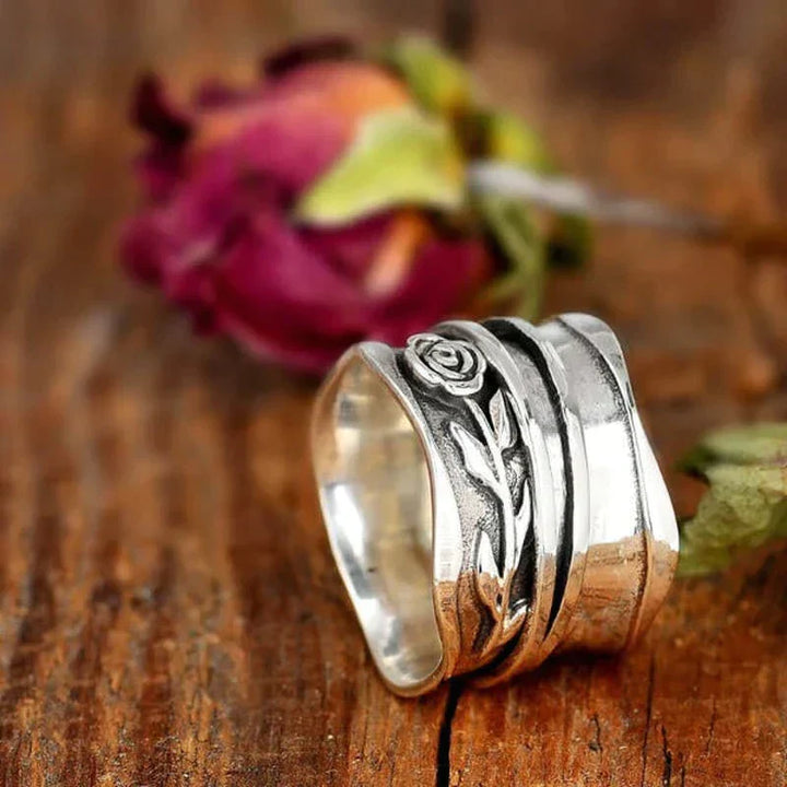 Vintage Blomring i Silver