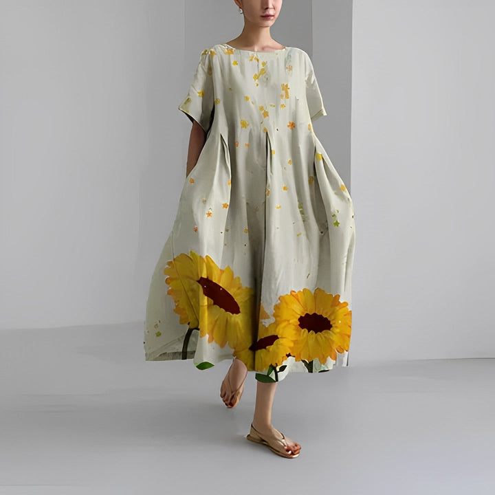 Sofie | Elegant boheme-kjole med florlette blomster – føl dig fortryllet