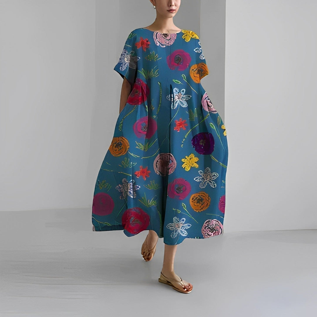 Sofie | Elegant boheme-kjole med florlette blomster – føl dig fortryllet