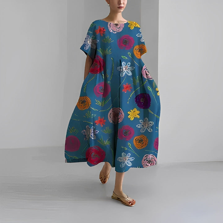Sofie | Elegant boheme-kjole med florlette blomster – føl dig fortryllet