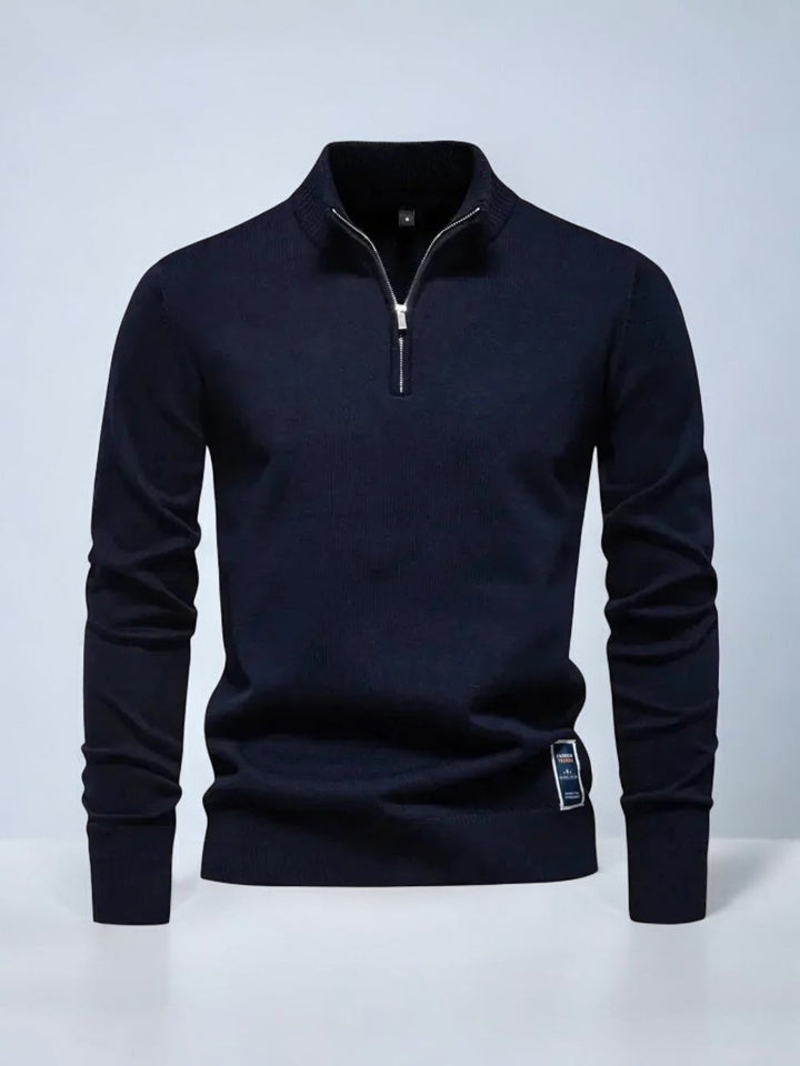 Kai - Klassisk pullover med lynlås til mænd