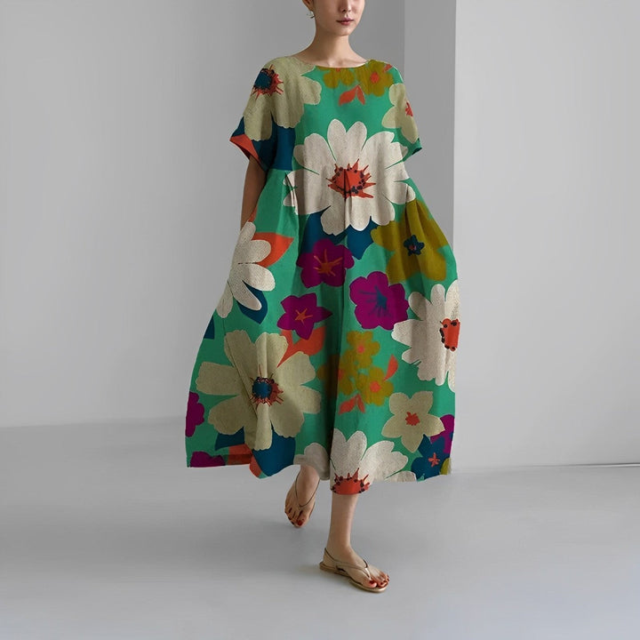 Sofie | Elegant boheme-kjole med florlette blomster – føl dig fortryllet