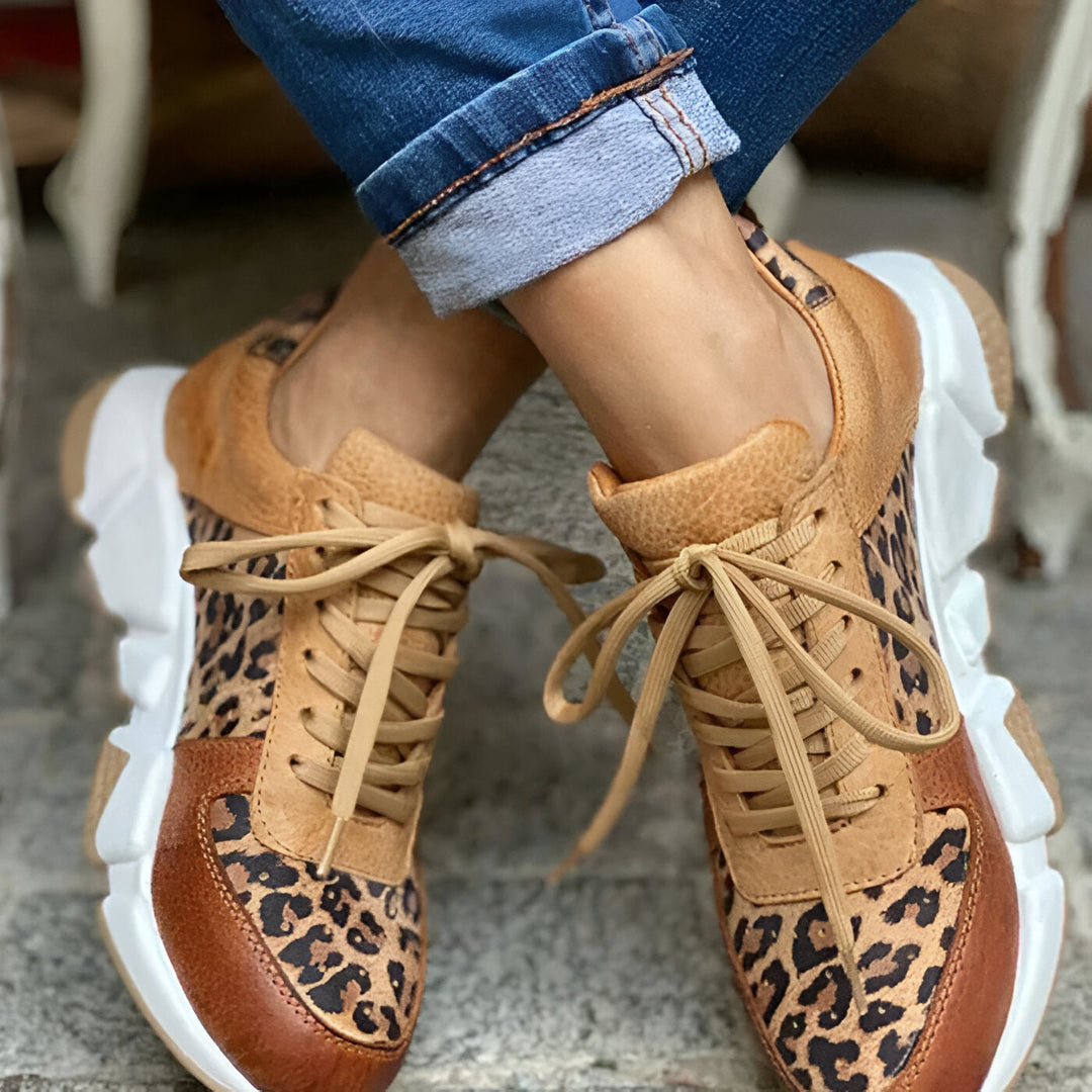 Lene | Ortopædiske hjemmesko med leopardprint