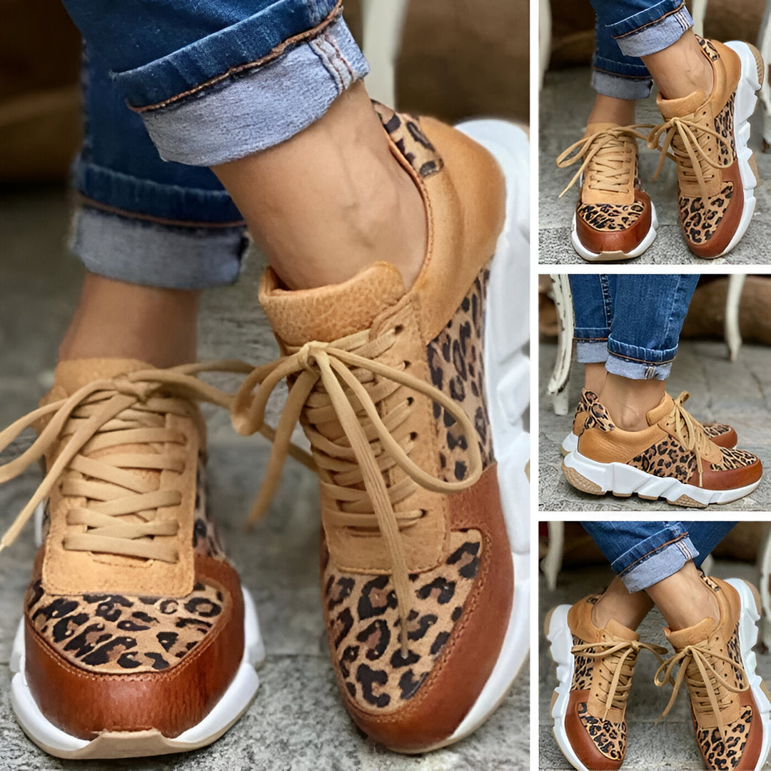 Lene | Ortopædiske hjemmesko med leopardprint