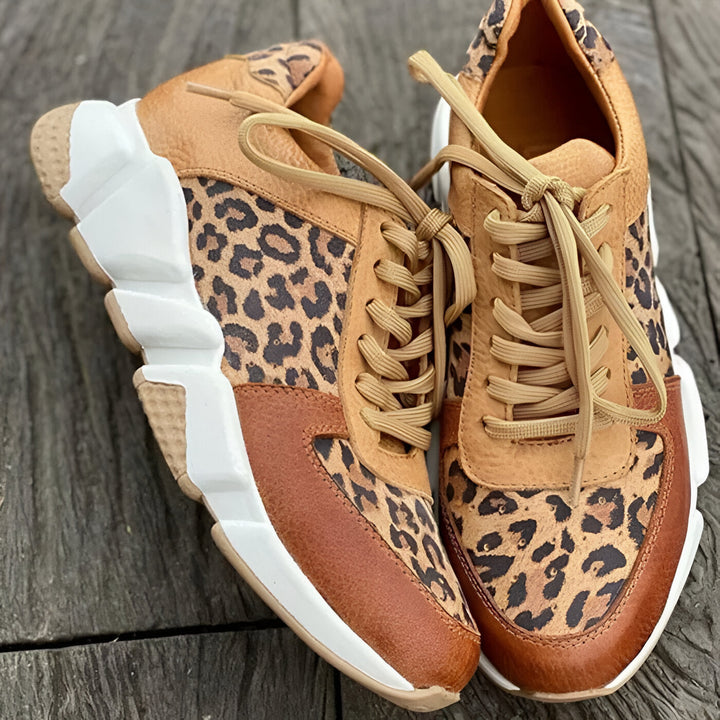 Lene | Ortopædiske hjemmesko med leopardprint